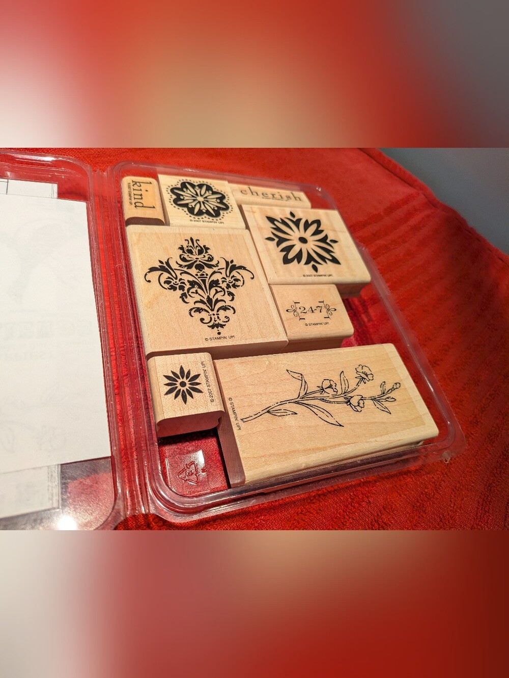 2007 Stampin' Up Rubber Stamps Lot Floral New Motifs Cherish Kind Craft